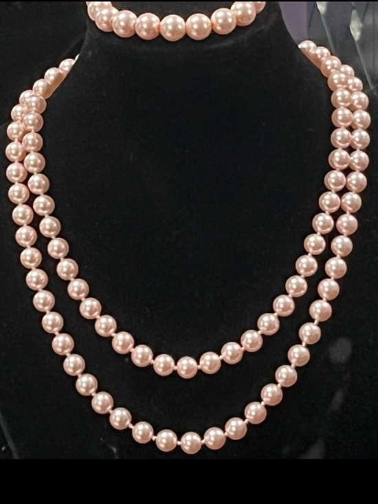 QVC Jewelry - Pink Simulated pearl necklace bracelet set vintage ladies, jewelry statement QVC